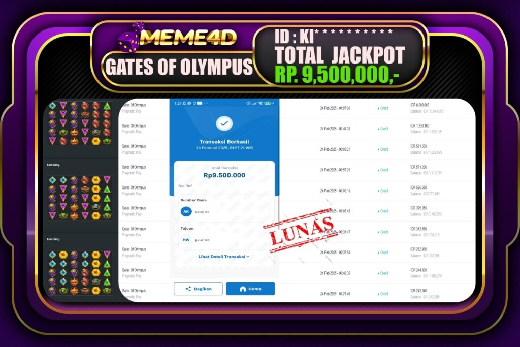 Bukti Jp MEME4D Slot Online 24 Februari 2025